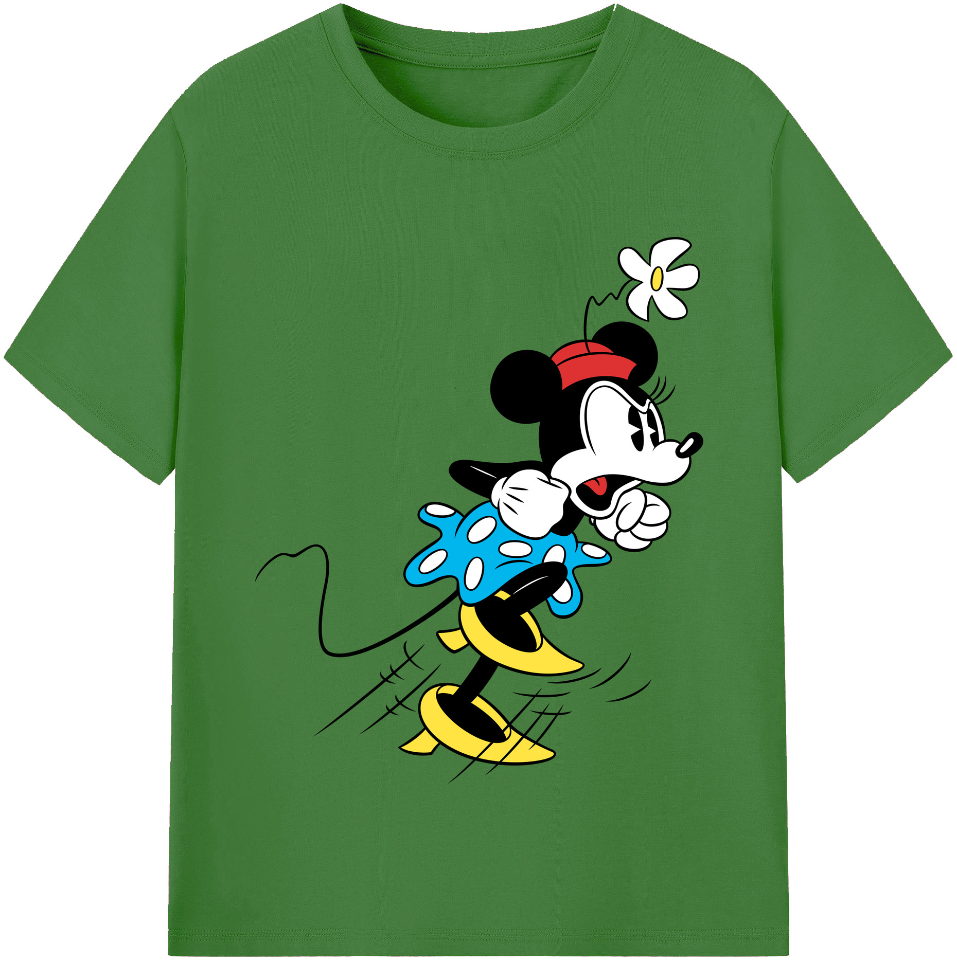 （画像用） ミッキーマウス Mickey Mouse レディースカジュアルプリントTシャツ（綿100％）
